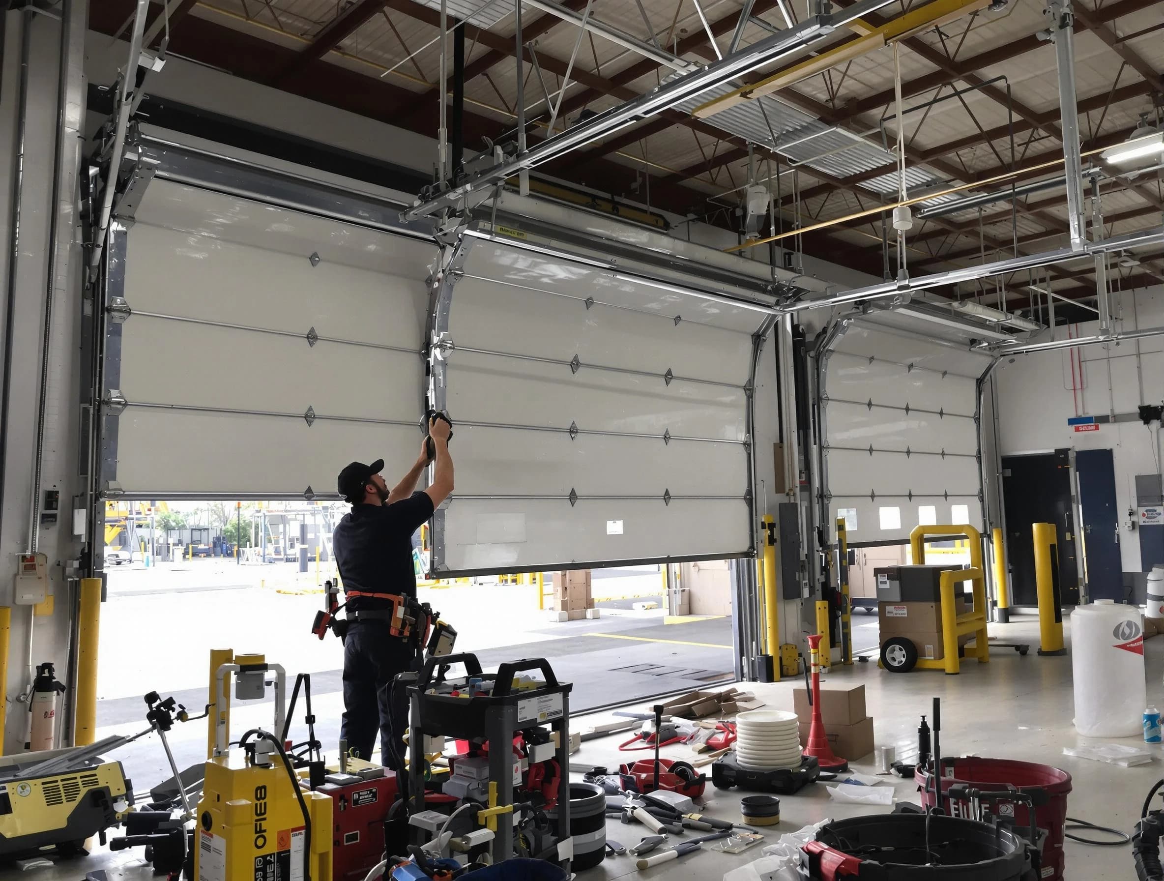 Laurel Garage Door Repair technician performing commercial garage door repair in Laurel