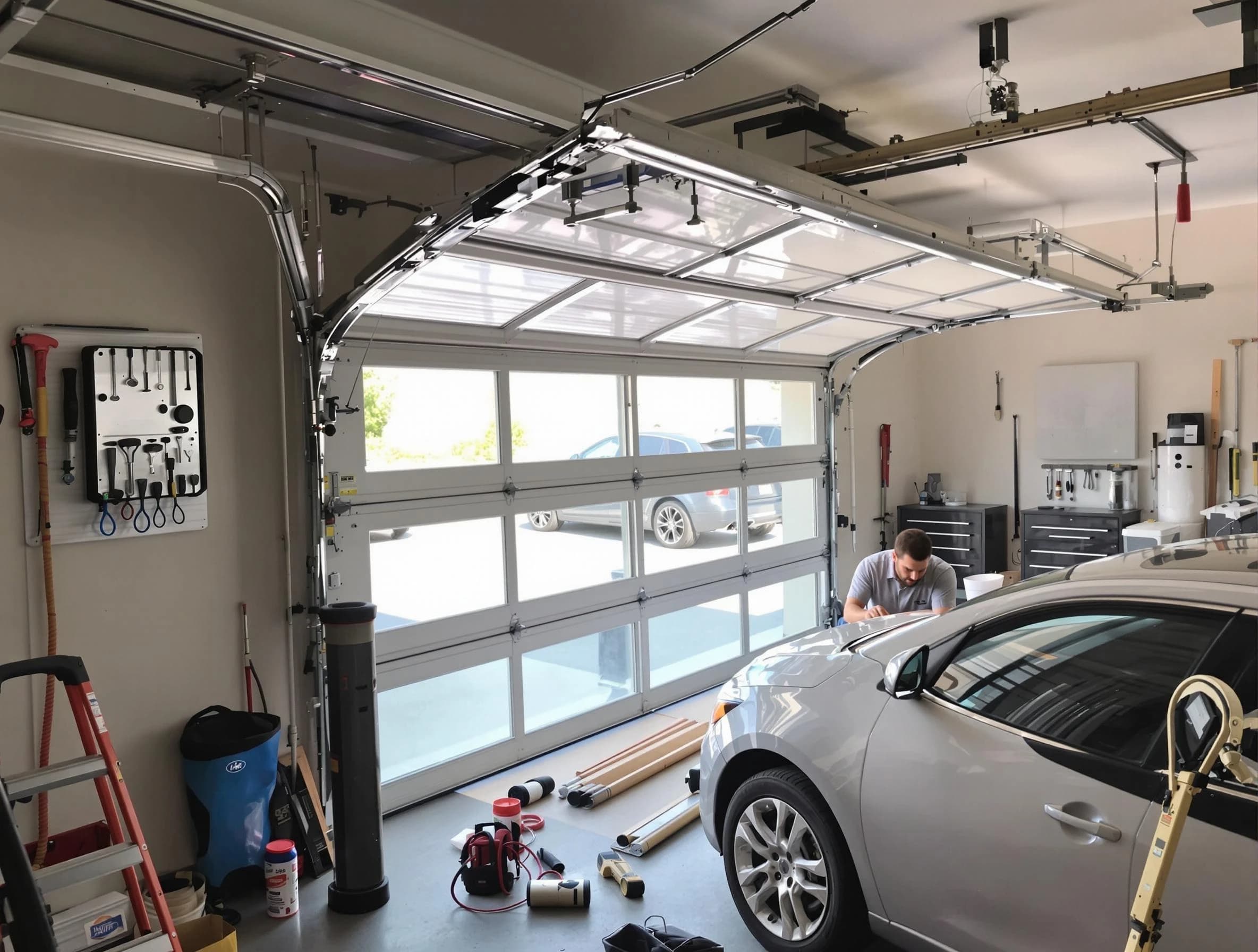 Garage door noise reduction service by Laurel Garage Door Repair in Laurel