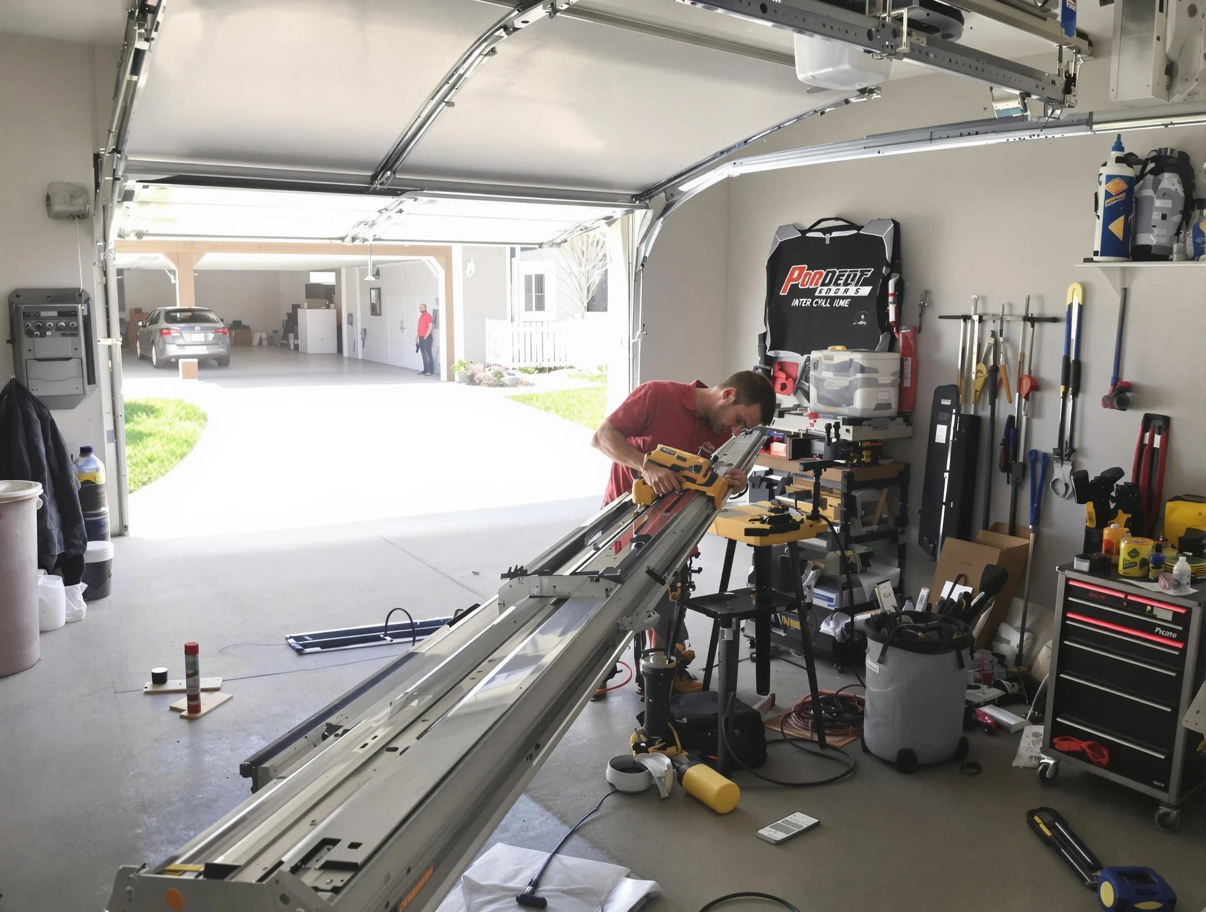 Laurel Garage Door Repair expert performing track repair in Laurel